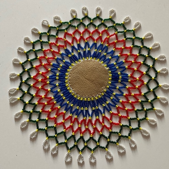 Colorful Beaded Doily - Picture 1 of 3